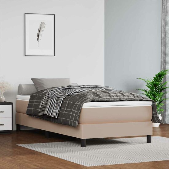 Pocketveringmatras Voor Kinderen Kunstleer 80 x 160 cm Cappuccino