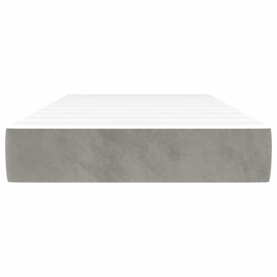 Pocketveringmatras 90X210X20 Cm Fluweel Lichtgrijs 90 x 210 cm
