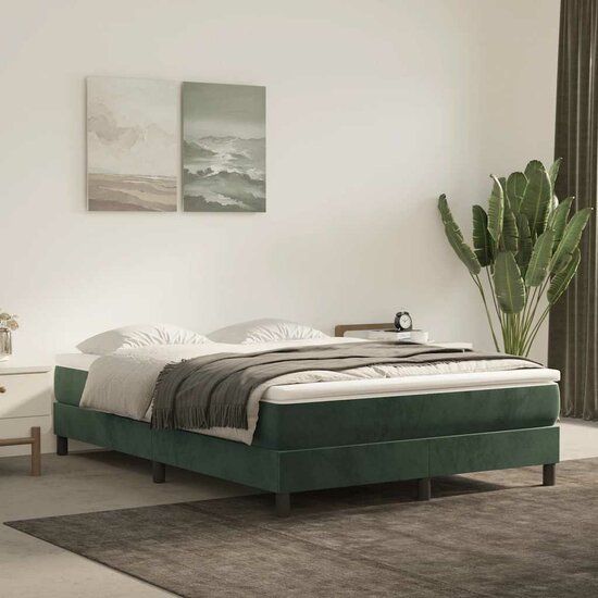Pocketveringmatras 120X210X20 Cm Fluweel Donkergroen 120 x 210 cm