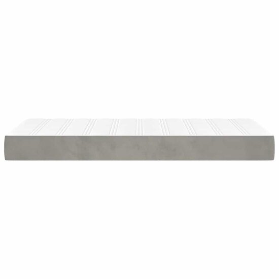 Pocketveringmatras 100X210X20 Cm Fluweel Lichtgrijs 100 x 210 cm