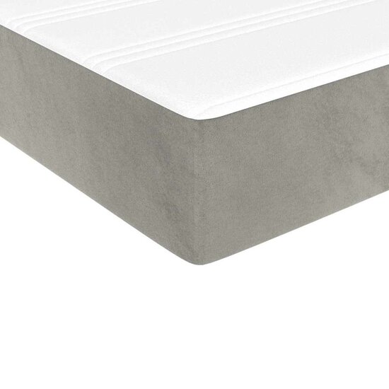 Pocketveringmatras 100X210X20 Cm Fluweel Lichtgrijs 100 x 210 cm
