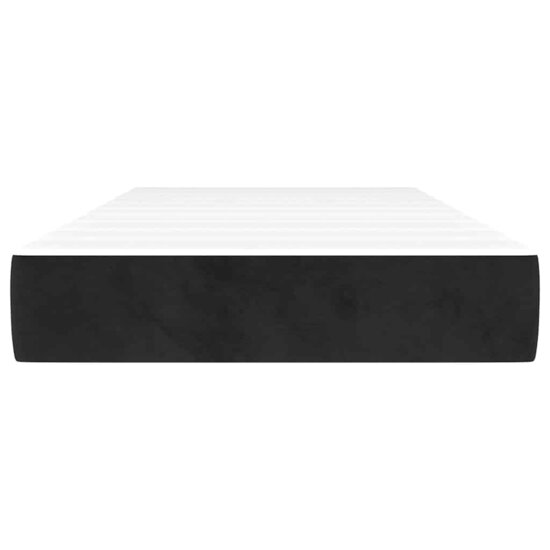 Pocketveringmatras 80X210X20 Cm Fluweel Zwart 90 x 210 cm