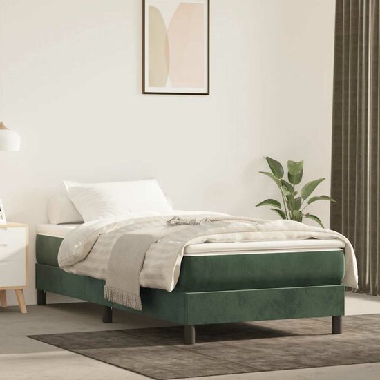 Pocketveringmatras 80X210X20 Cm Fluweel Donkergroen 80 x 210 cm