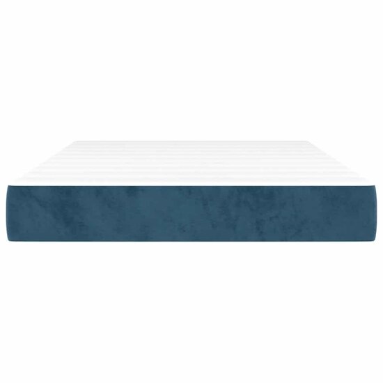 Pocketveringmatras 120X210X20 Cm Fluweel Donkerblauw 120 x 210 cm