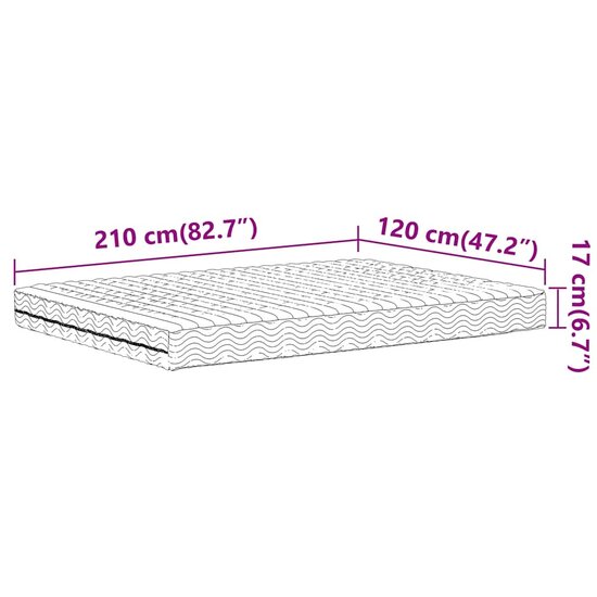 Schuimmatras Hardheid H2 H3 Wit 120 x 210 cm