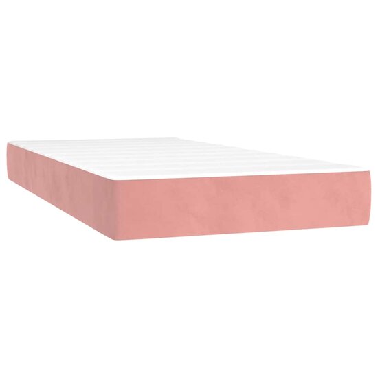 Pocketveringmatras 80X210X20 Cm Fluweel Roze 80 x 210 cm