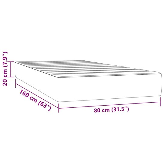 Pocketveringmatras voor kinderen 80x160 cm stof donkergrijs