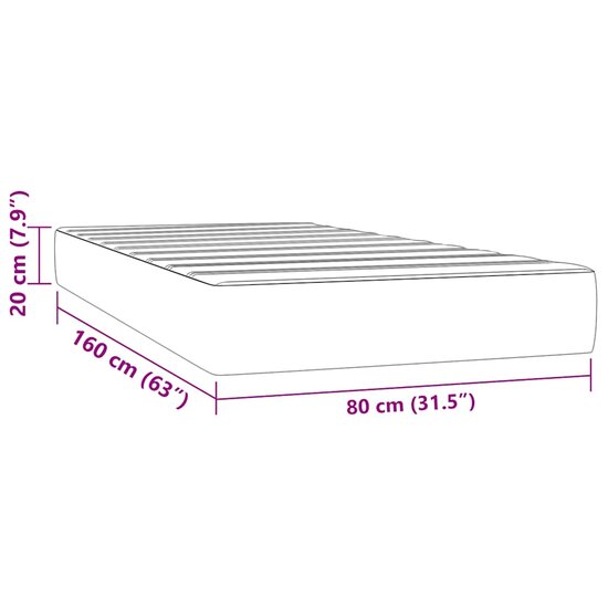 Pocketveringmatras voor kinderen 80x160 cm fluweel zwart