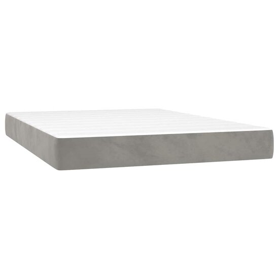 Pocketveringmatras 120x210x20 cm fluweel lichtgrijs