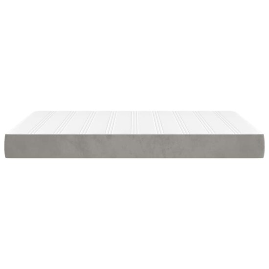 Pocketveringmatras 120x210x20 cm fluweel lichtgrijs