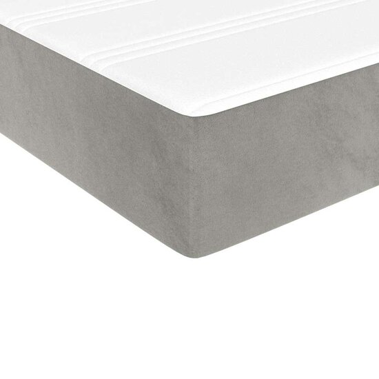 Pocketveringmatras 120x210x20 cm fluweel lichtgrijs