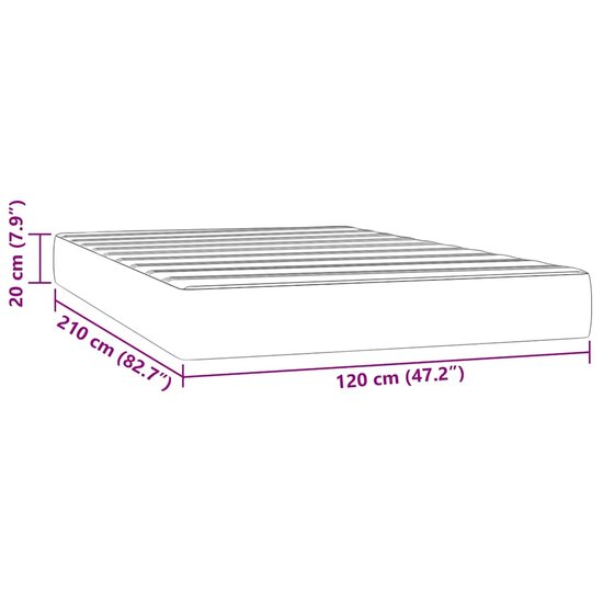 Pocketveringmatras 120x210x20 cm fluweel roze