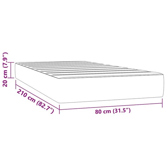 Pocketveringmatras 80x210x20 cm fluweel donkerblauw