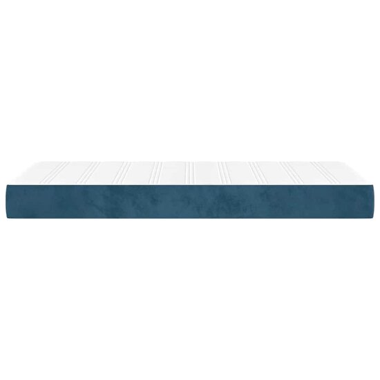 Pocketveringmatras 100x210x20 cm fluweel donkerblauw