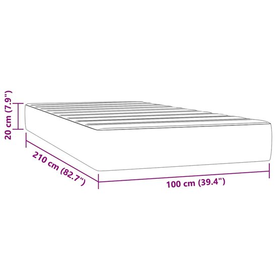 Pocketveringmatras 100x210x20 cm fluweel donkerblauw