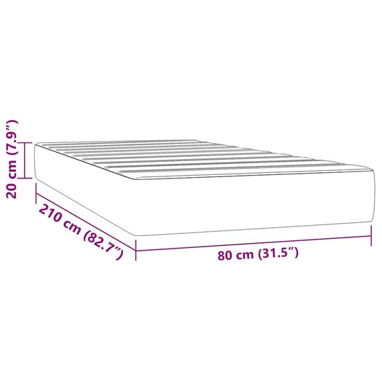 Pocketveringmatras 80x210x20 cm fluweel zwart