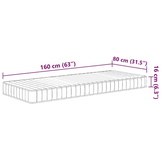 Schuimmatras voor kinderen middelzacht 80x160 cm
