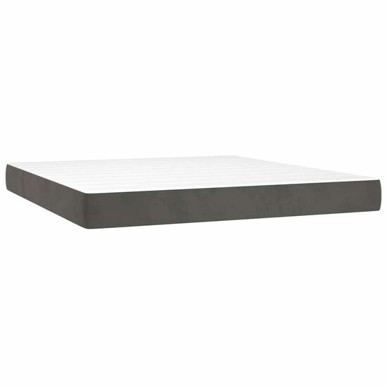 Pocketveringmatras 160X210X20 Cm Fluweel Donkergrijs 160 x 210 cm