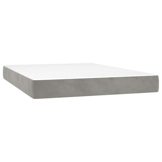Pocketveringmatras 140X210X20 Cm Fluweel Lichtgrijs 140 x 210 cm