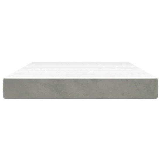 Pocketveringmatras 140X210X20 Cm Fluweel Lichtgrijs 140 x 210 cm