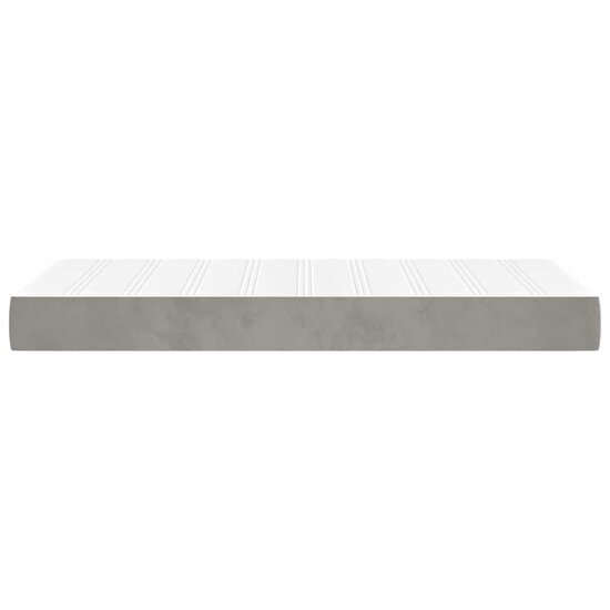 Pocketveringmatras 140X210X20 Cm Fluweel Lichtgrijs 140 x 210 cm