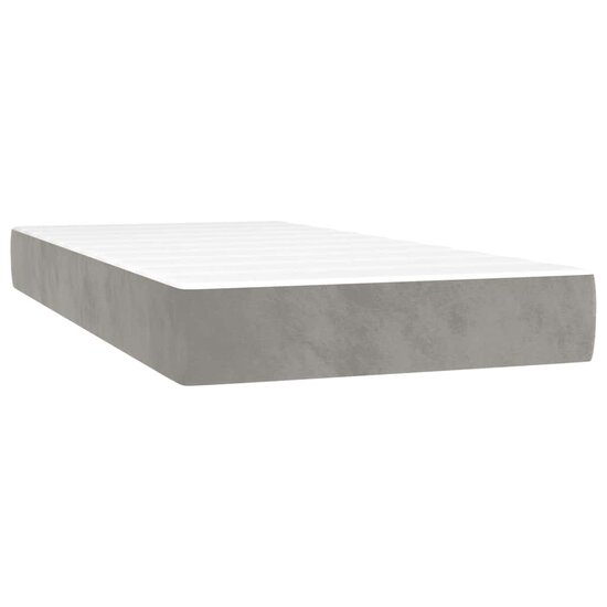 Pocketveringmatras 80X220X20 Cm Fluweel Lichtgrijs 80 x 220 cm