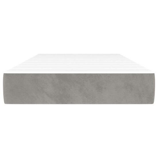 Pocketveringmatras 80X220X20 Cm Fluweel Lichtgrijs 80 x 220 cm
