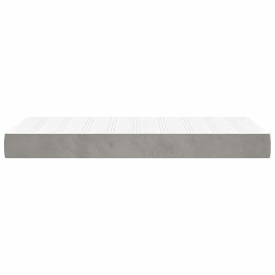 Pocketveringmatras 80X220X20 Cm Fluweel Lichtgrijs 80 x 220 cm
