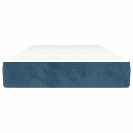 Pocketveringmatras 90X220X20 Cm Fluweel Donkerblauw 90 x 220 cm