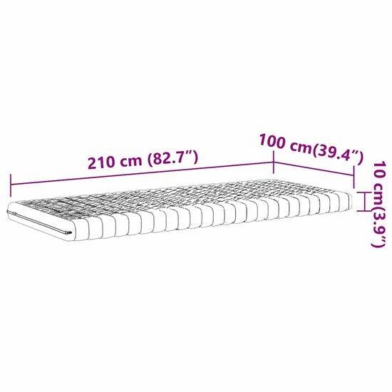 Schuimmatras 7 Zones Hardheid 20 Ild Wit 1 100 x 210 cm