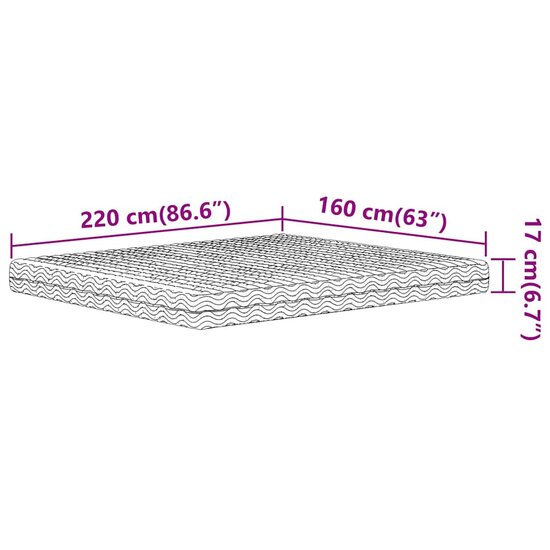 Schuimmatras Hardheid H2 H3 Wit 160 x 220 cm