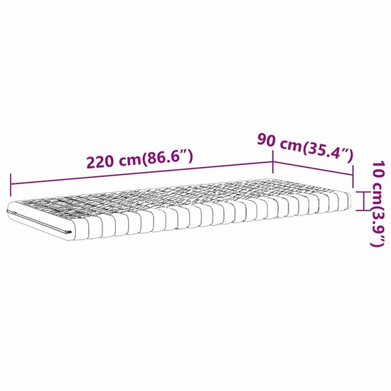 Schuimmatras 7 Zones Hardheid 20 Ild Wit 1 90 x 220 cm