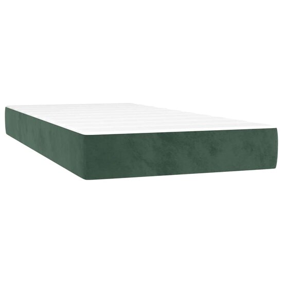 Pocketveringmatras 90X220X20 Cm Fluweel Donkergroen 90 x 220 cm