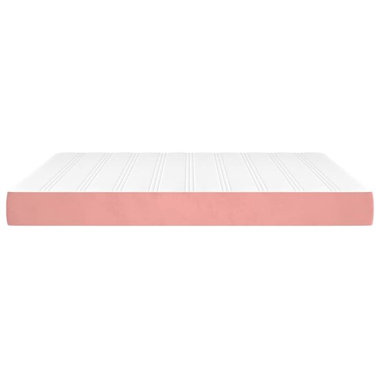 Pocketveringmatras 160X210X20 Cm Fluweel Roze 160 x 210 cm