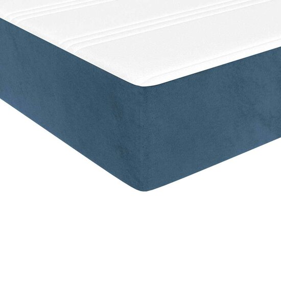 Pocketveringmatras 80X220X20 Cm Fluweel Donkerblauw 80 x 220 cm