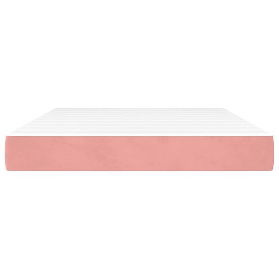Pocketveringmatras 140X210X20 Cm Fluweel Roze 140 x 210 cm