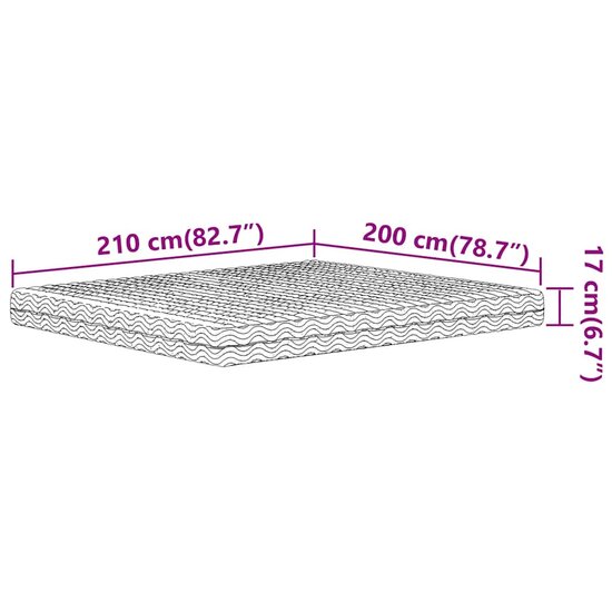 Schuimmatras Hardheid H2 H3 Wit 200 x 210 cm