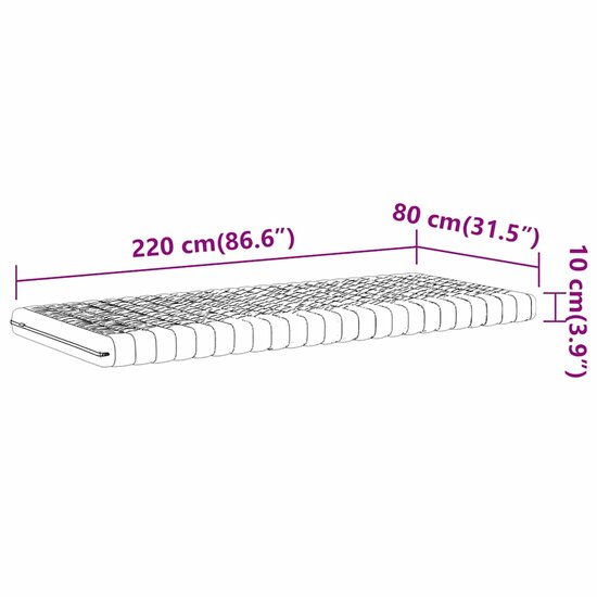 Schuimmatras 7 Zones Hardheid 20 Ild Wit 1 80 x 220 cm