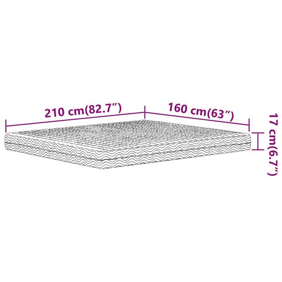 Schuimmatras Hardheid H2 H3 Wit 160 x 210 cm