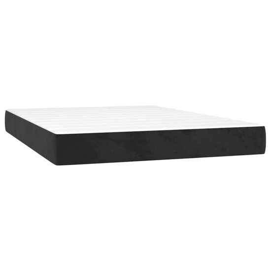 Pocketveringmatras 140X210X20 Cm Fluweel Zwart 140 x 210 cm