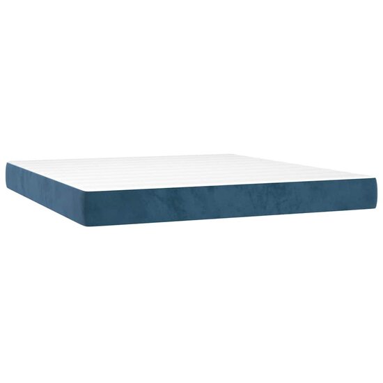 Pocketveringmatras 160X210X20 Cm Fluweel Donkerblauw 160 x 210 cm