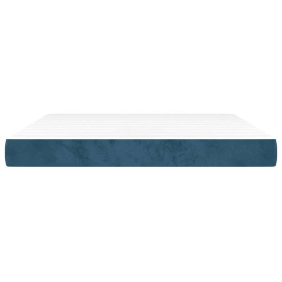 Pocketveringmatras 160X210X20 Cm Fluweel Donkerblauw 160 x 210 cm