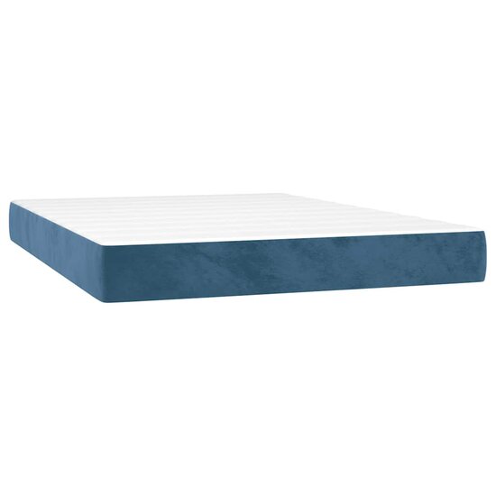 Pocketveringmatras 140X210X20 Cm Fluweel Donkerblauw 140 x 210 cm