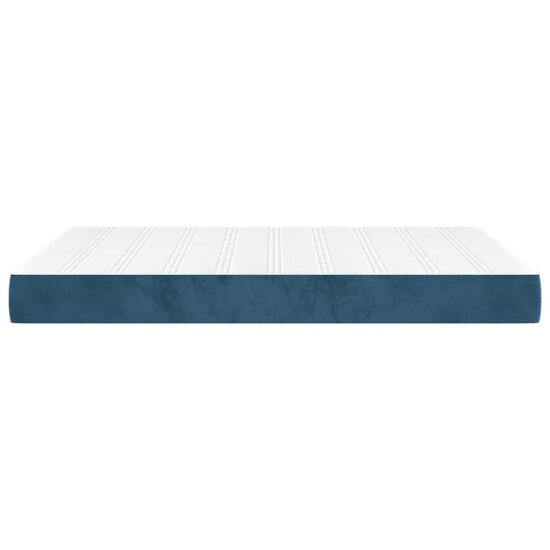 Pocketveringmatras 140X210X20 Cm Fluweel Donkerblauw 140 x 210 cm
