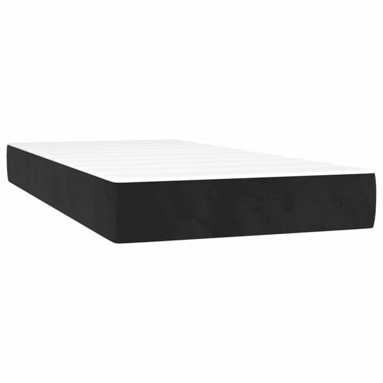 Pocketveringmatras 90X220X20 Cm Fluweel Zwart 90 x 220 cm