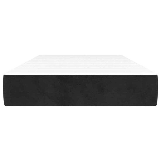Pocketveringmatras 90X220X20 Cm Fluweel Zwart 90 x 220 cm