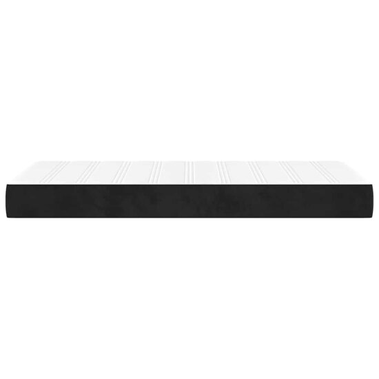 Pocketveringmatras 90X220X20 Cm Fluweel Zwart 90 x 220 cm