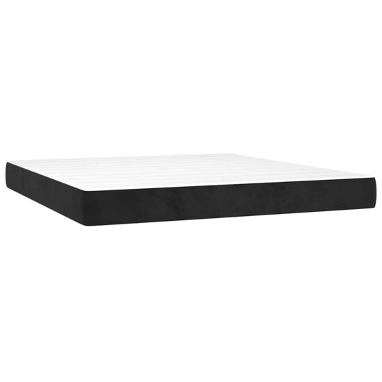 Pocketveringmatras 160X210X20 Cm Fluweel Zwart 160 x 210 cm
