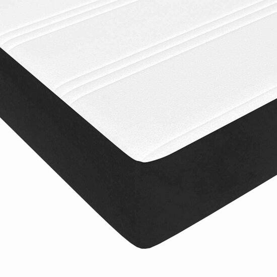 Pocketveringmatras 160X210X20 Cm Fluweel Zwart 160 x 210 cm