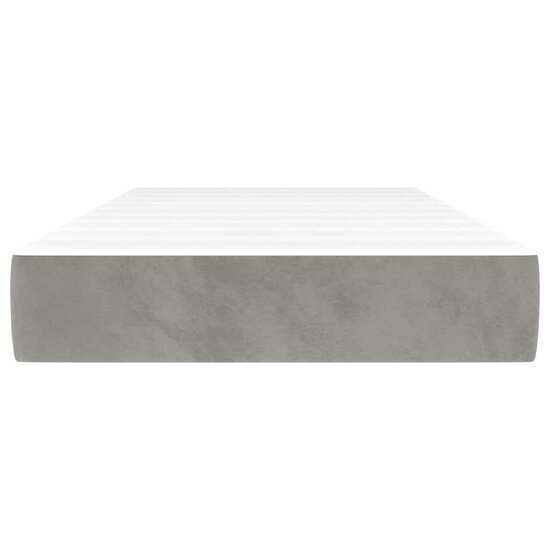 Pocketveringmatras 90X220X20 Cm Fluweel Lichtgrijs 90 x 220 cm